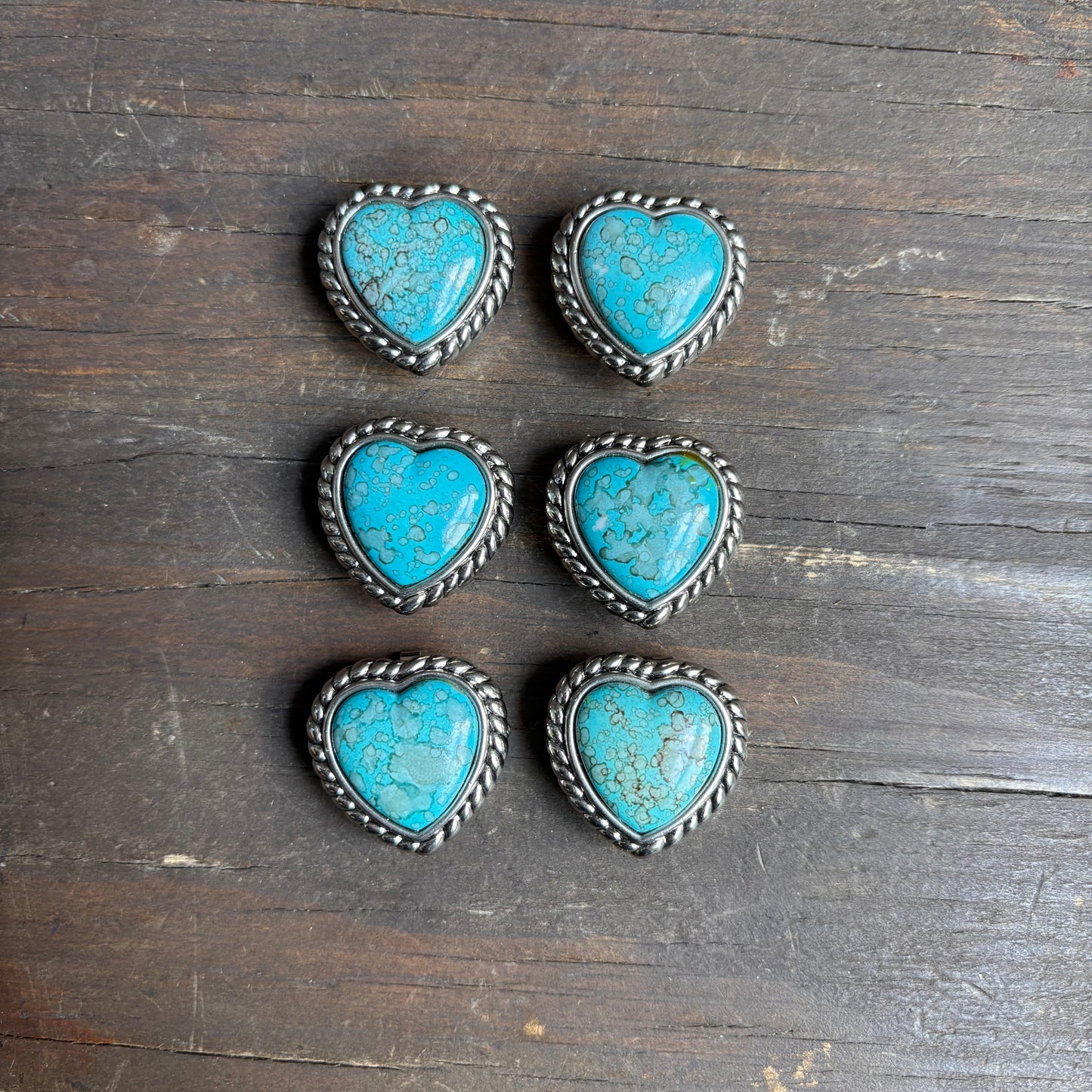 Vintage Heart Button Covers (set of 6)