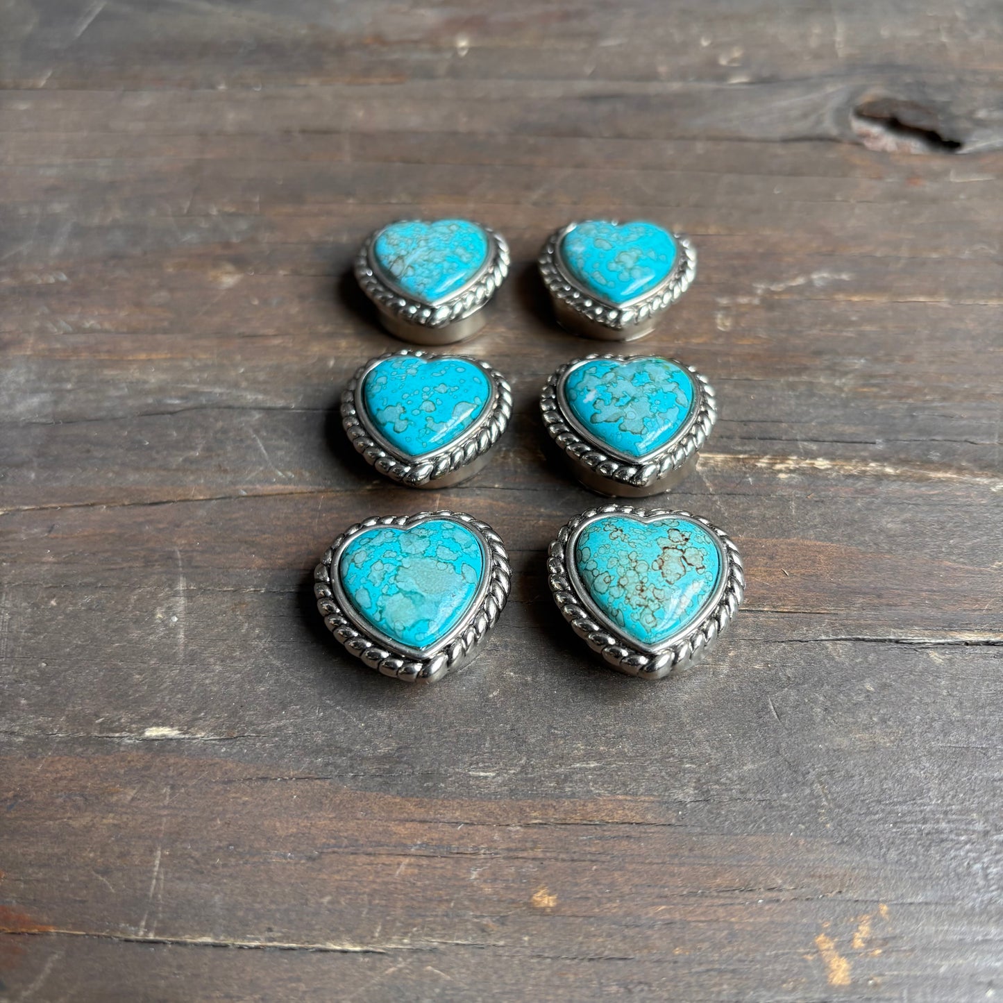 Vintage Heart Button Covers (set of 6)