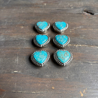 Vintage Heart Button Covers (set of 6)