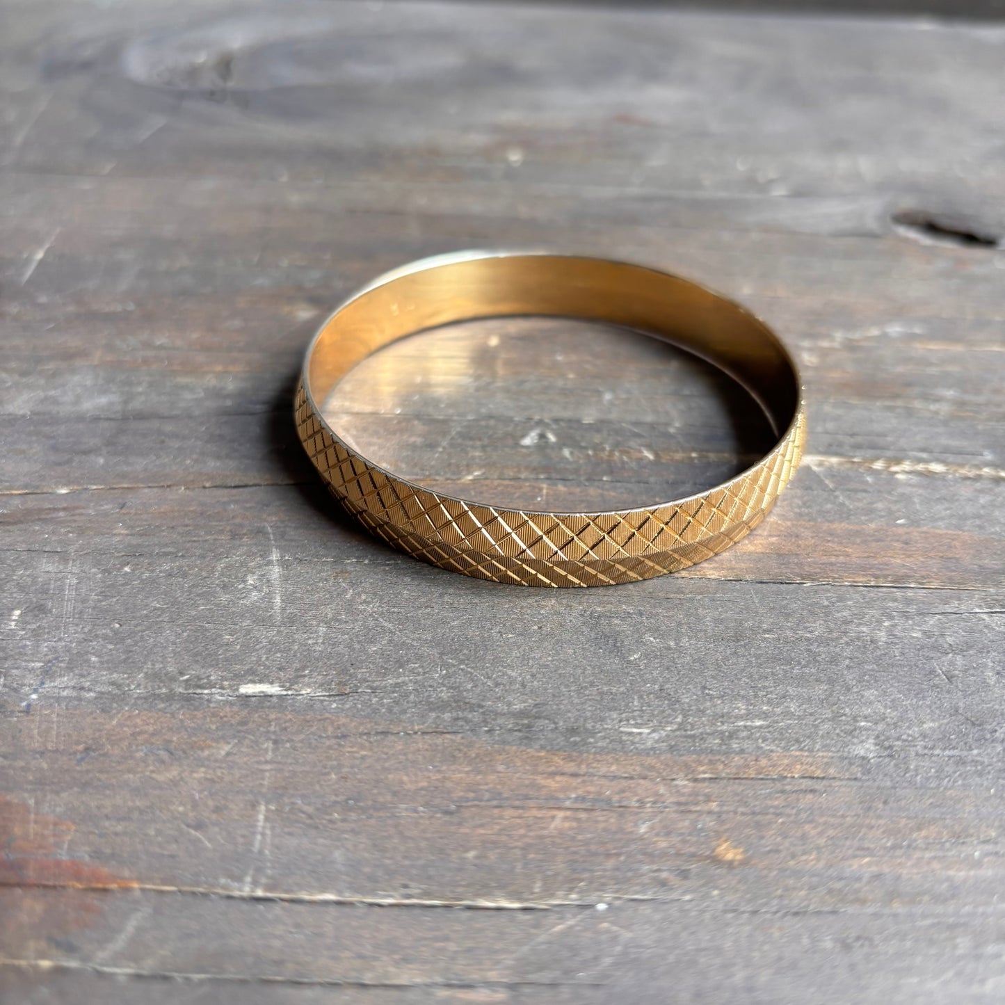 Etched Metal Bangle Bracelet