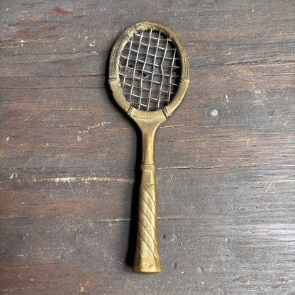 Vintage Brass Tennis Racket
