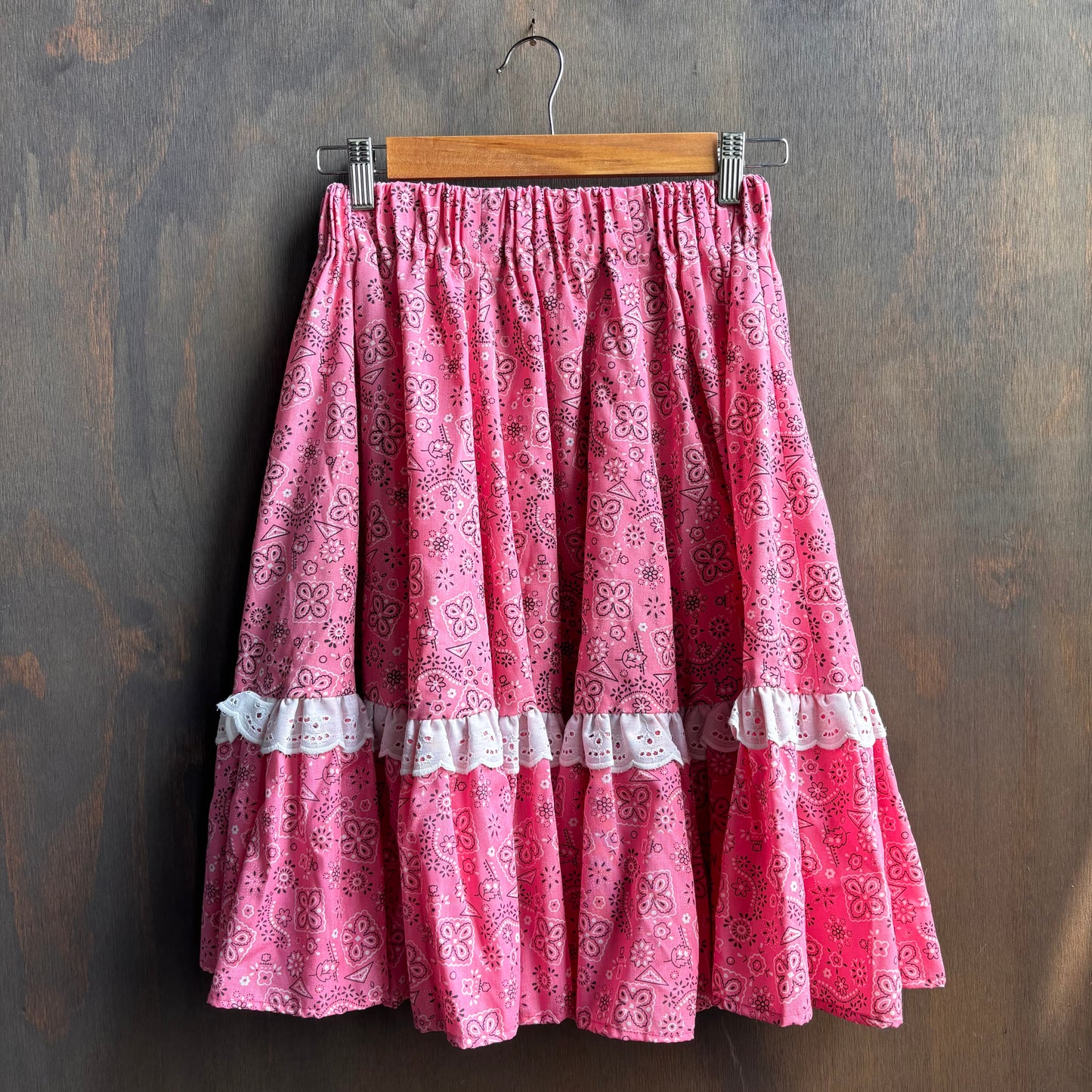 Vintage Pink Paisley Skirt