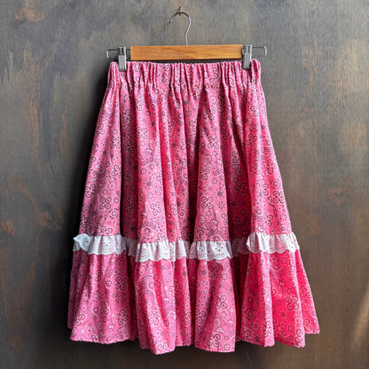 Vintage Pink Paisley Skirt