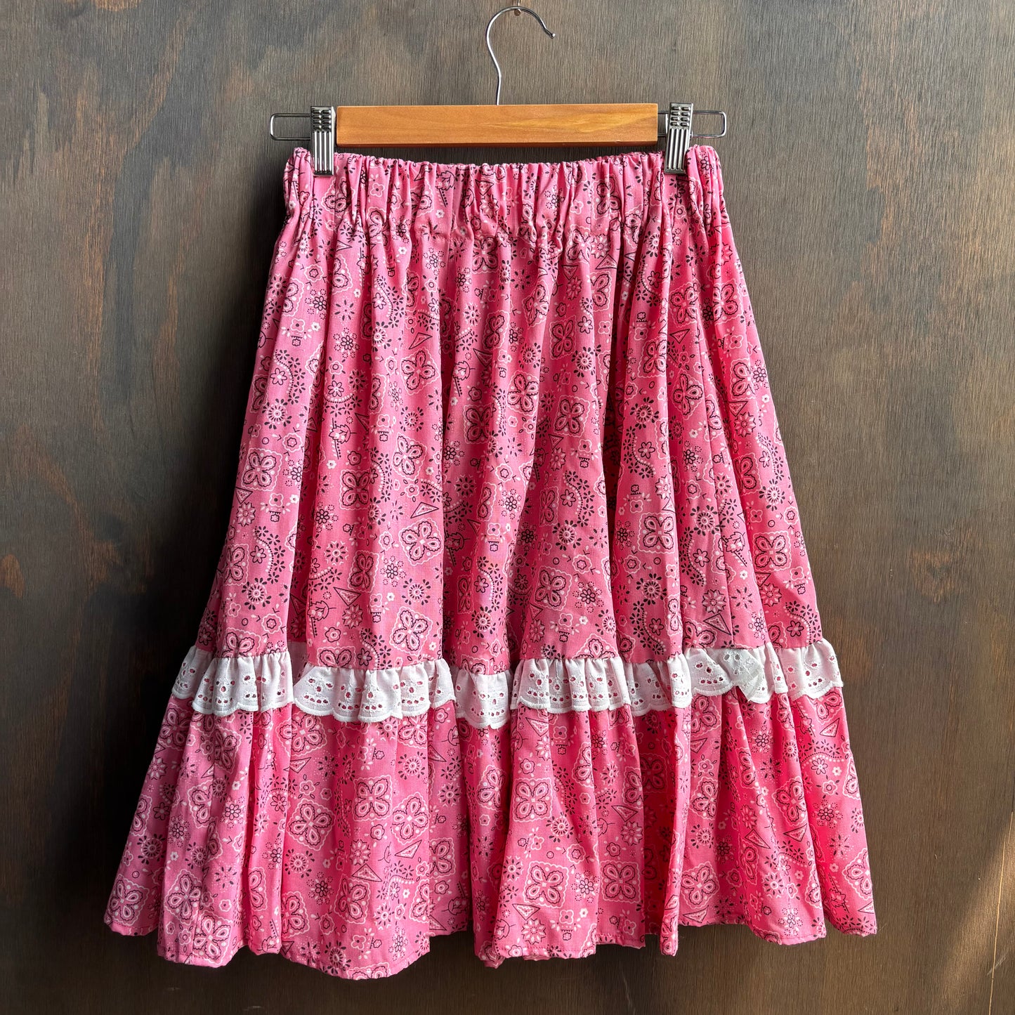 Vintage Pink Paisley Skirt