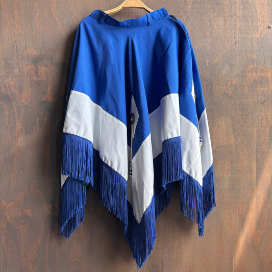 Blue Rodeo Rider Skirt with Fringe