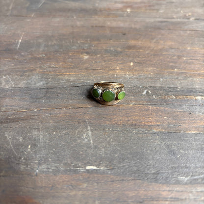 Vintage Green Three Stone Ring