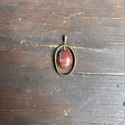Glass Stone Oval Pendant