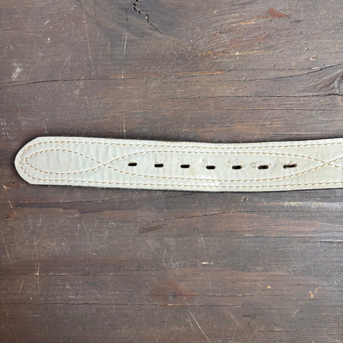 Vintage K-Mart White Leather Belt
