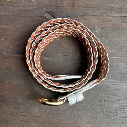 Vintage Talbots White Braided Leather Belt