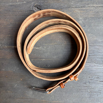 Vintage Tan Tooled Leather Belt