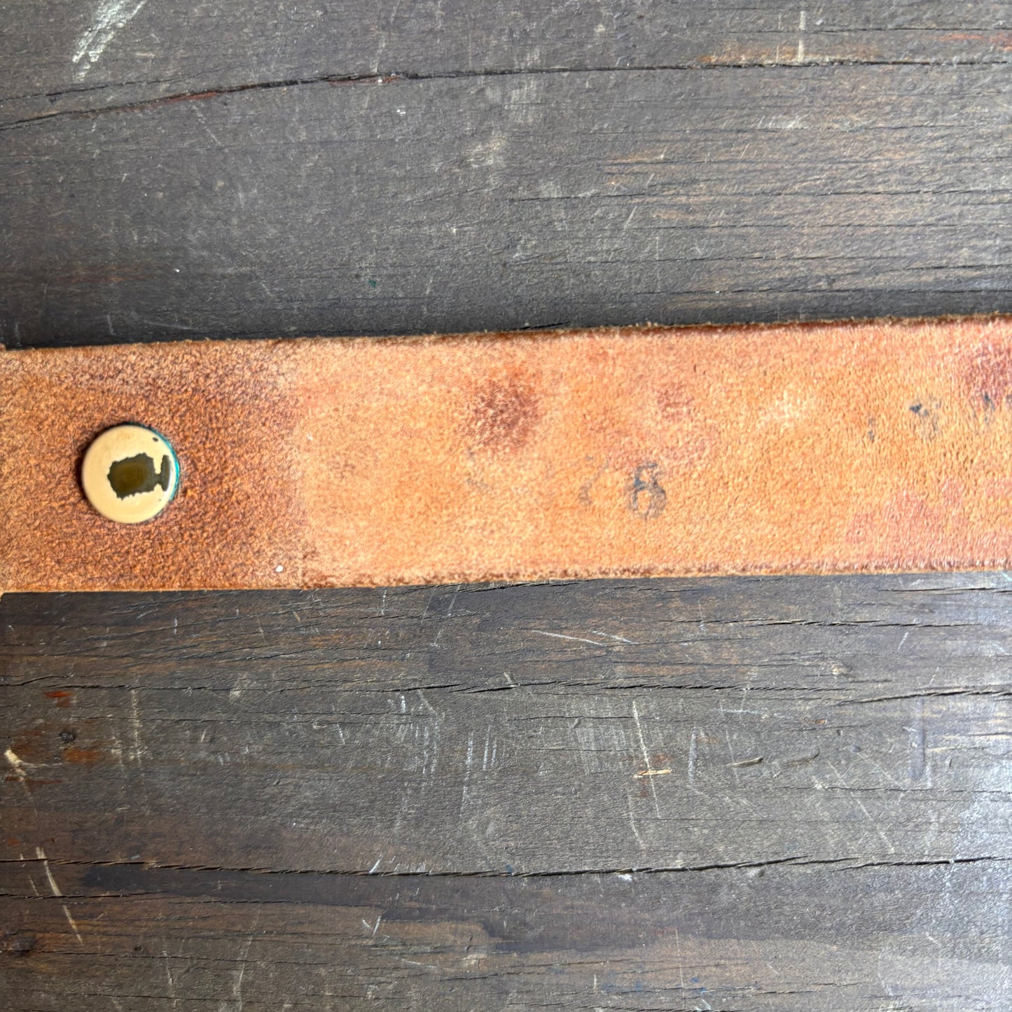 Vintage Tan Tooled Leather Belt