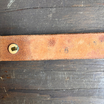 Vintage Tan Tooled Leather Belt