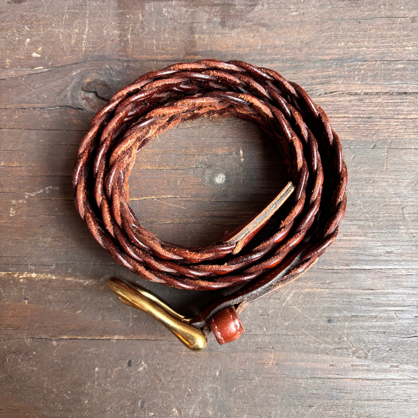 Vintage Coach Two-Tone Braided Leather Belt