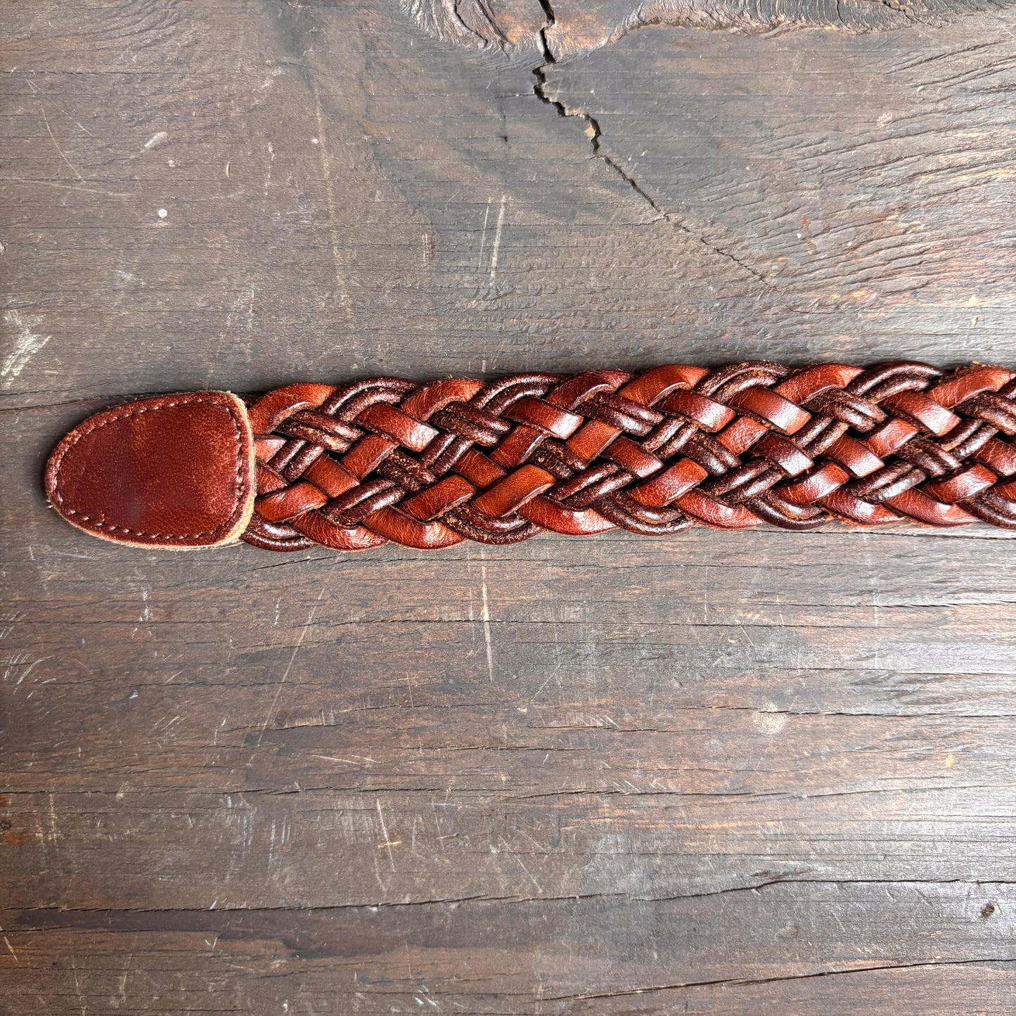Vintage Coach Two-Tone Braided Leather Belt