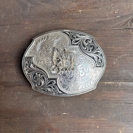 Montana Silversmiths Cowboy with Horse Belt Buckle