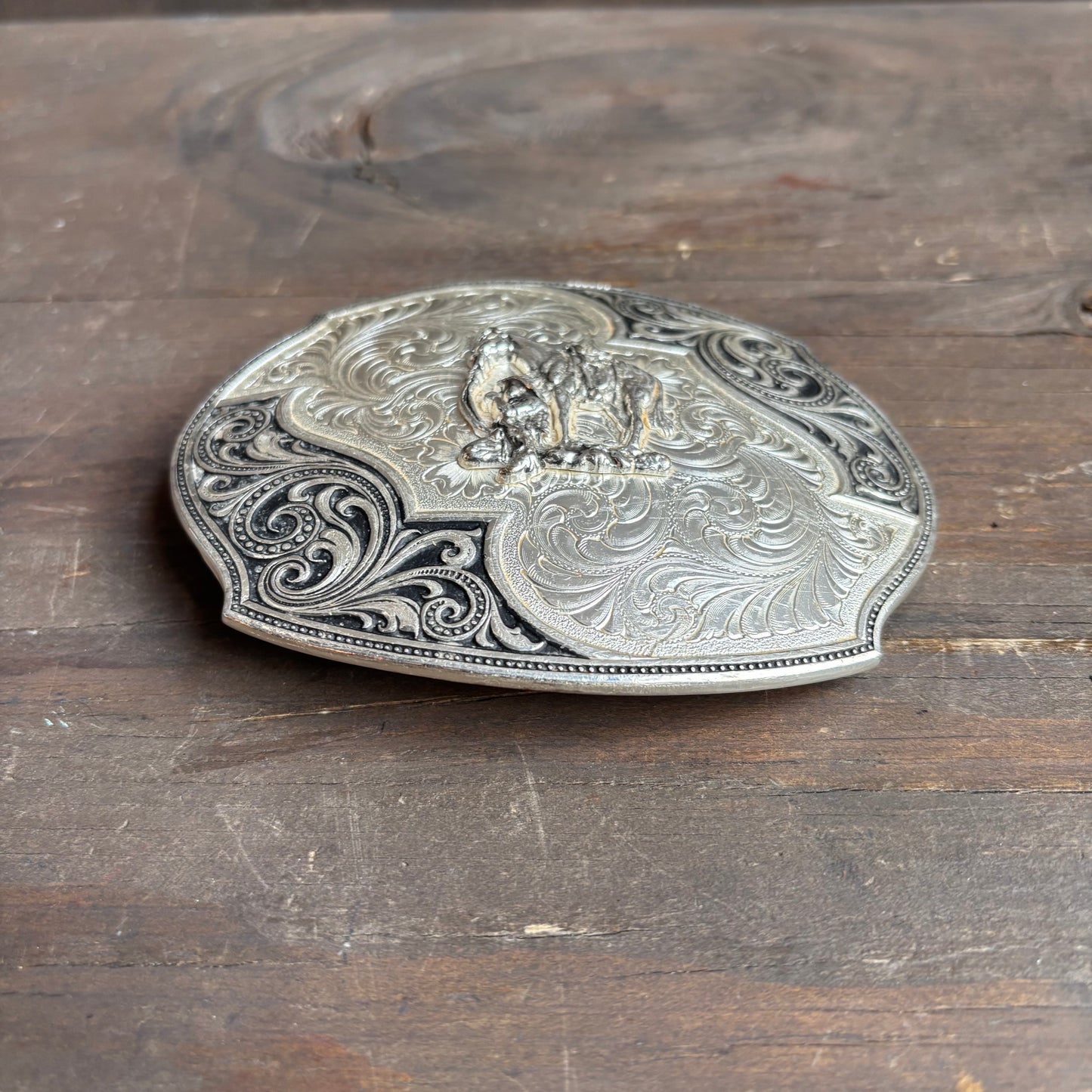Montana Silversmiths Cowboy with Horse Belt Buckle