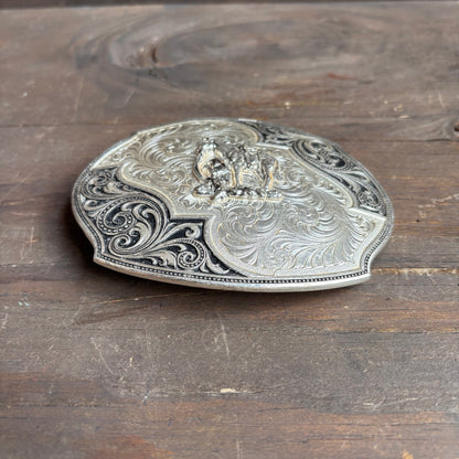 Montana Silversmiths Cowboy with Horse Belt Buckle