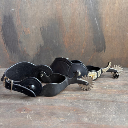 Black Leather Spurs