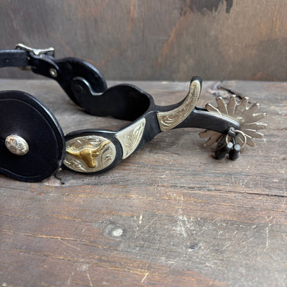 Black Leather Spurs