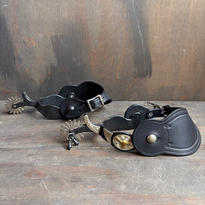 Black Leather Spurs