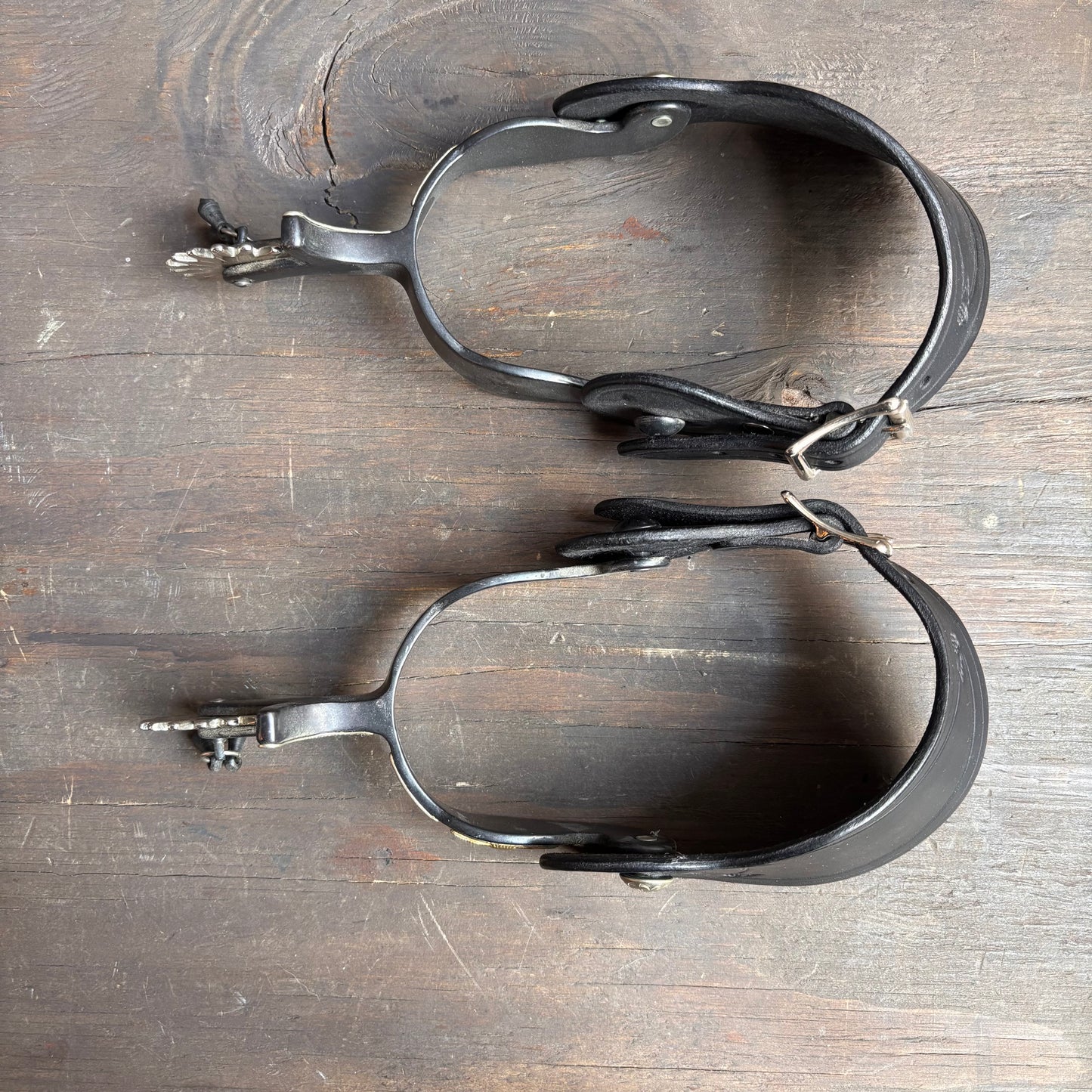 Black Leather Spurs