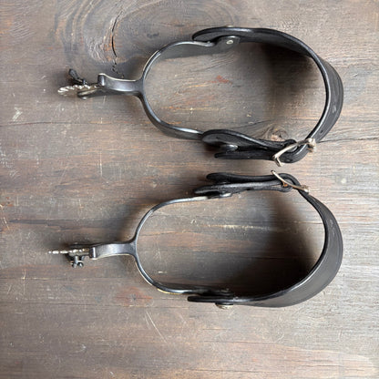 Black Leather Spurs
