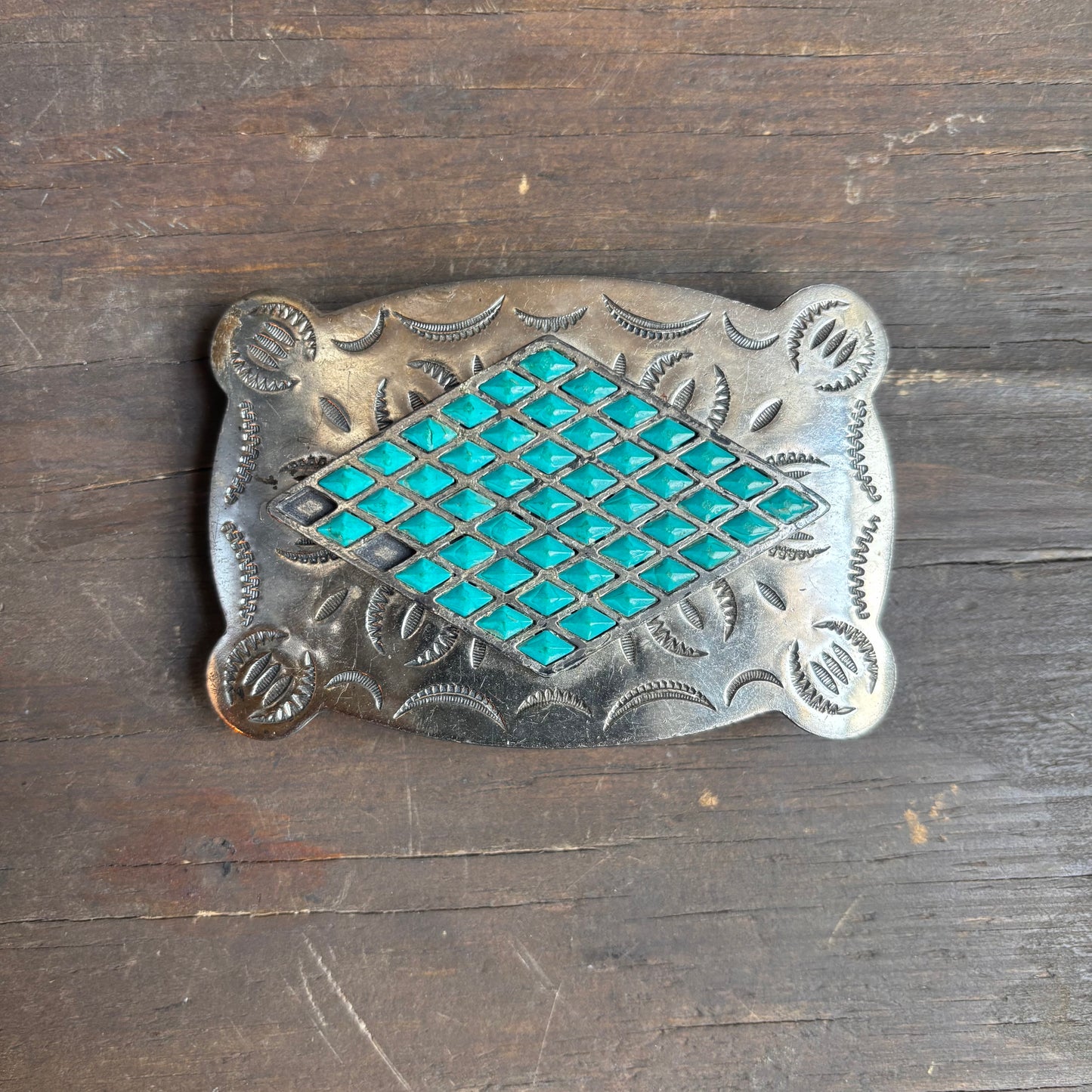 XL Metal Belt Buckle with Stone Diamond