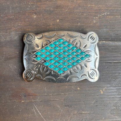 XL Metal Belt Buckle with Stone Diamond