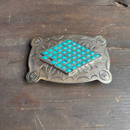 XL Metal Belt Buckle with Stone Diamond