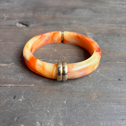 Faux Marble Hinged Cuff Bracelet