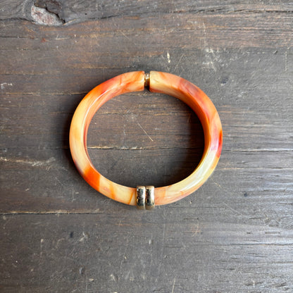 Faux Marble Hinged Cuff Bracelet