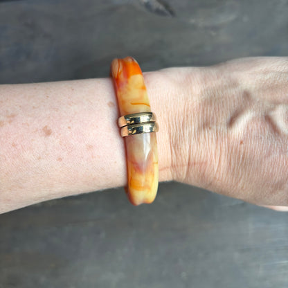 Faux Marble Hinged Cuff Bracelet