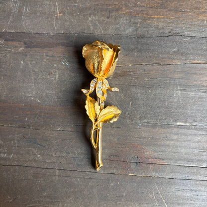 Rose Pin with Rhinestones
