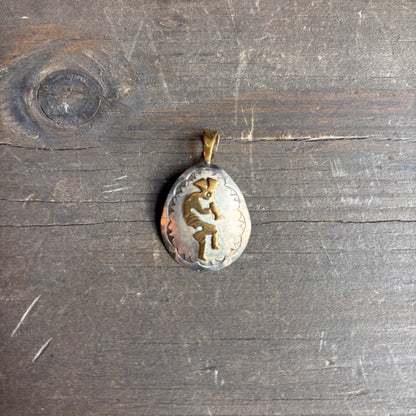 Silver and Gold Kokopelli Pendant