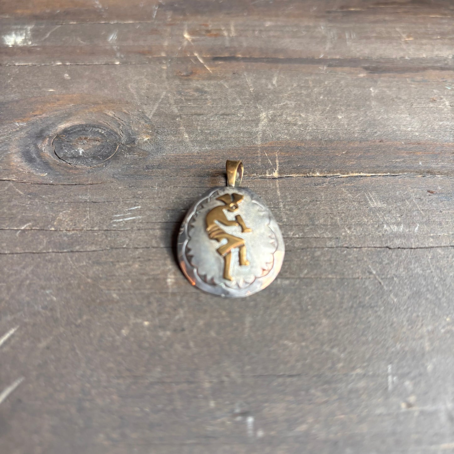 Silver and Gold Kokopelli Pendant