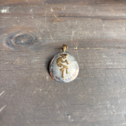 Silver and Gold Kokopelli Pendant