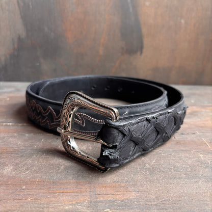 Cody James Embellished Black Leather Belt