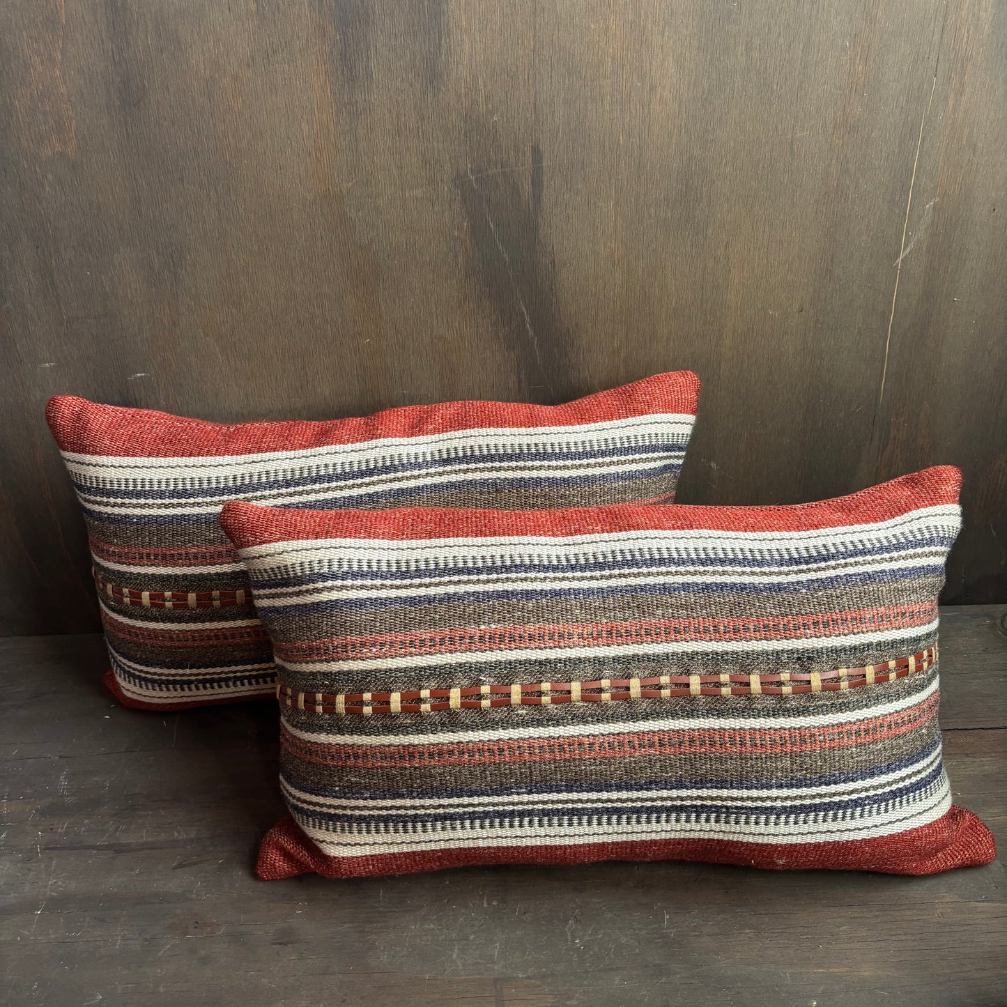 Orange Woven Pillow Set