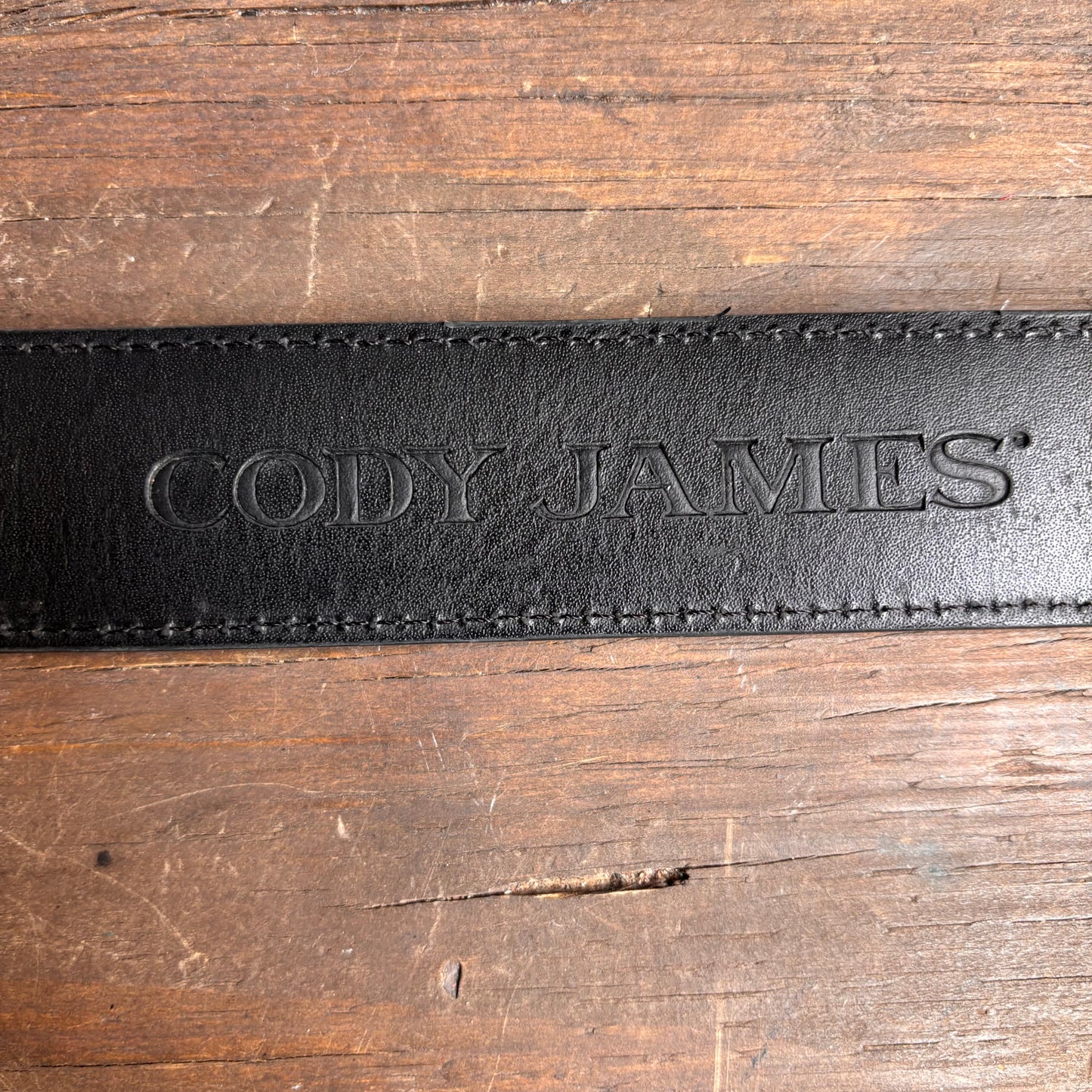 Cody James Embellished Black Leather Belt