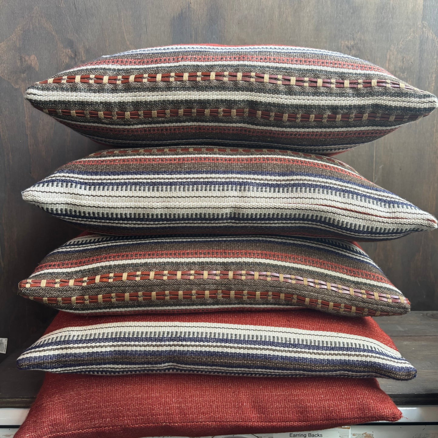 Orange Woven Pillow Set