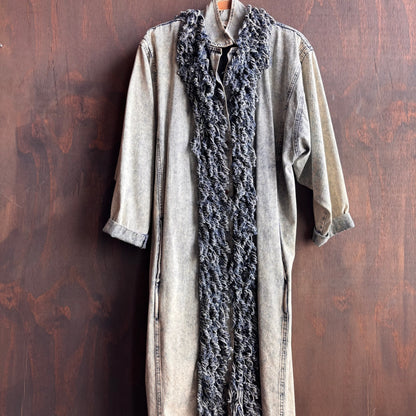 Acid Wash Fringed Duster