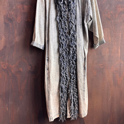Acid Wash Fringed Duster
