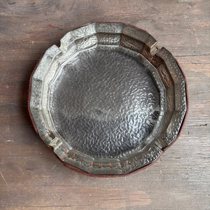 Leather and Glass Longhorn Ashtray