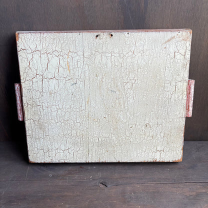 Antiqued Cream Colored Serving Trey