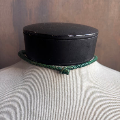 Mac Warman Sunburst Medallion Green Leather Collar Necklace