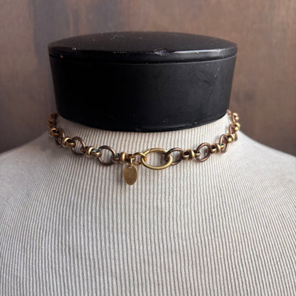 Mac Warman Vintage Brass Crescent Moon Necklace
