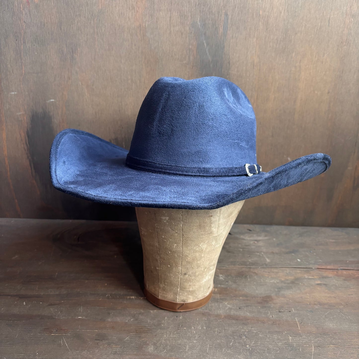 Blue Faux Suede Hat