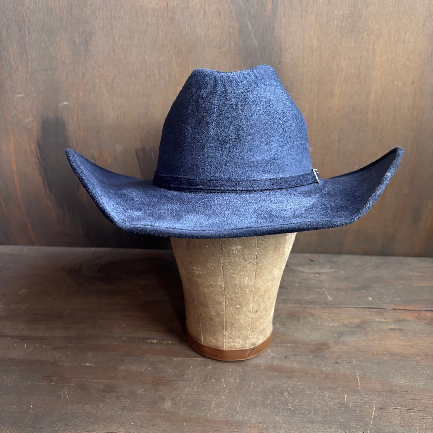 Blue Faux Suede Hat