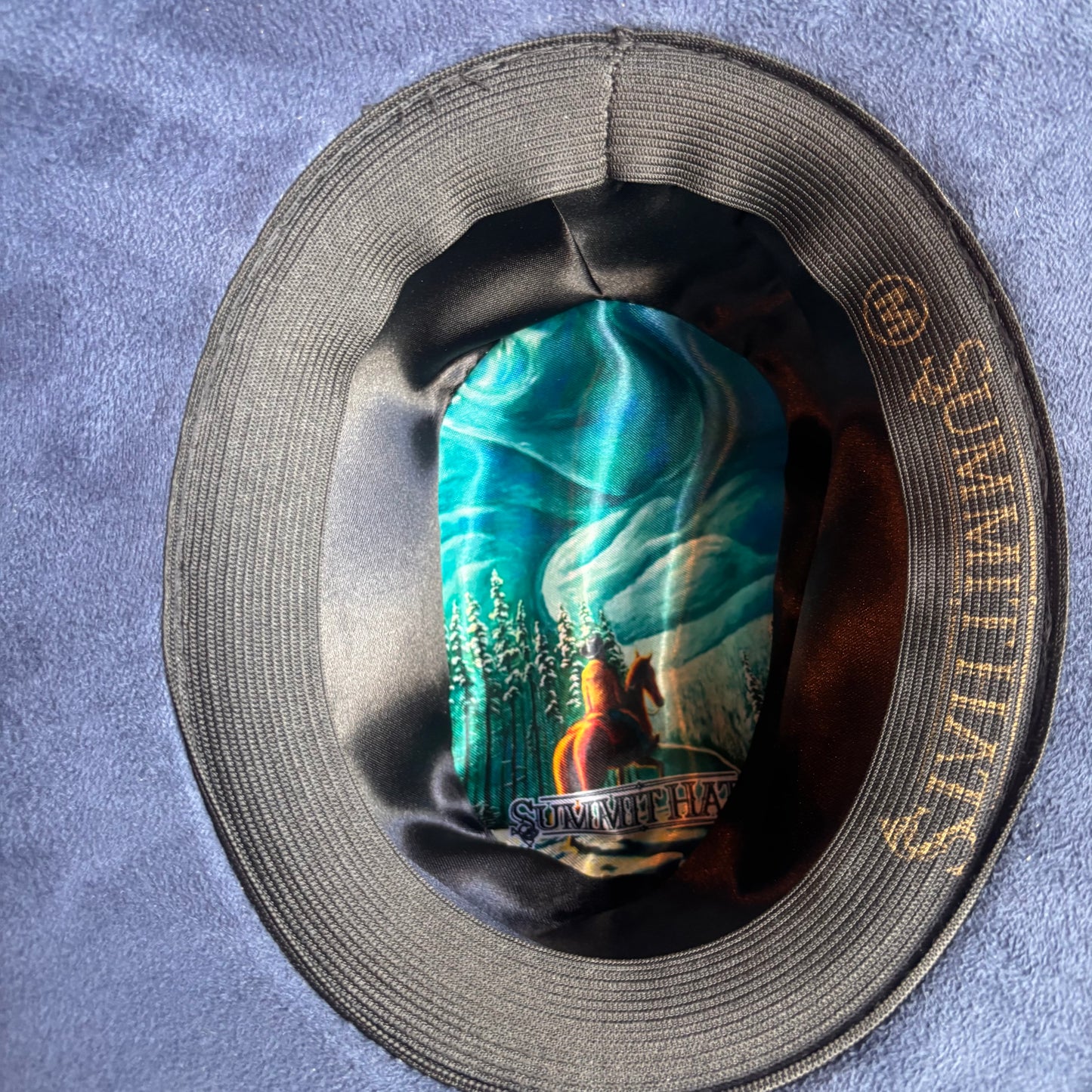 Blue Faux Suede Hat