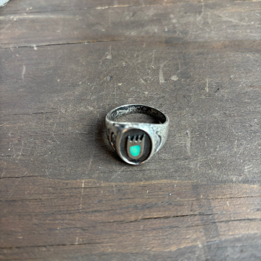 Silver Bear Paw Ring